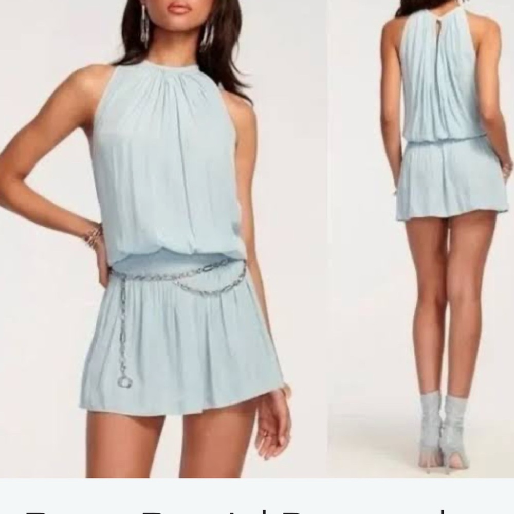 Ramy Brook Light Blue Halter Mini Dress